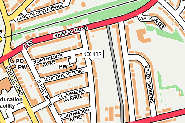 NE6 4RR map - OS OpenMap – Local (Ordnance Survey)