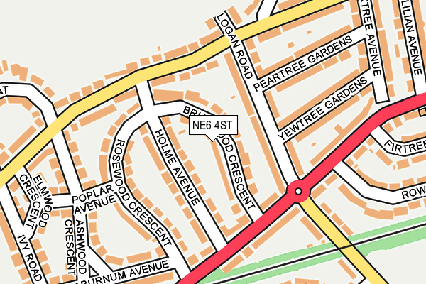 NE6 4ST map - OS OpenMap – Local (Ordnance Survey)