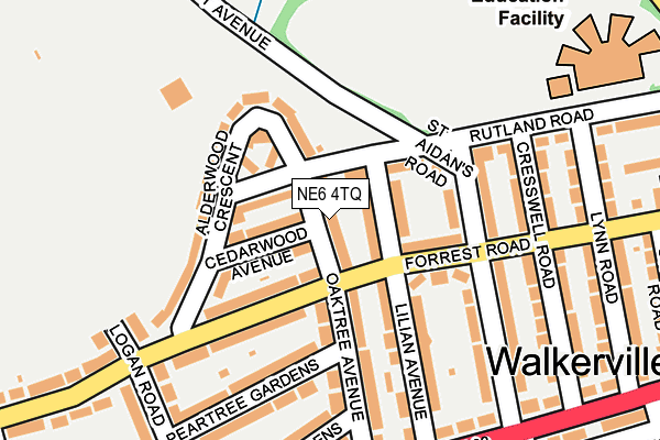 NE6 4TQ map - OS OpenMap – Local (Ordnance Survey)