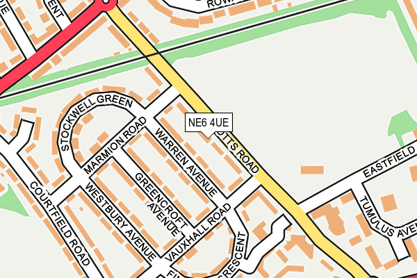 NE6 4UE map - OS OpenMap – Local (Ordnance Survey)