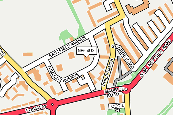 NE6 4UX map - OS OpenMap – Local (Ordnance Survey)