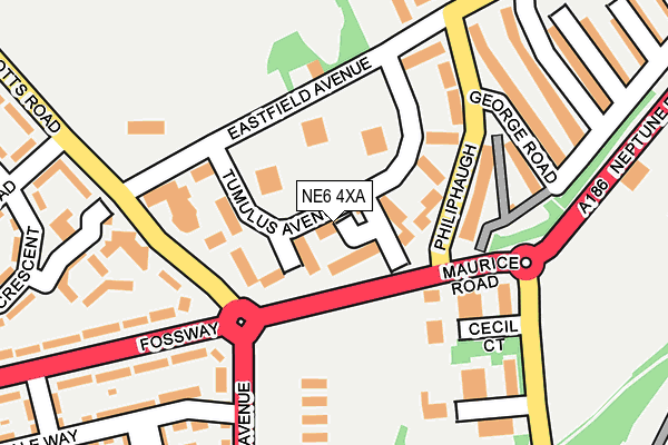 NE6 4XA map - OS OpenMap – Local (Ordnance Survey)