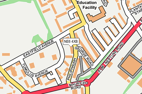 NE6 4XB map - OS OpenMap – Local (Ordnance Survey)