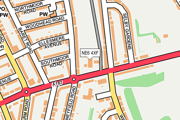 NE6 4XF map - OS OpenMap – Local (Ordnance Survey)