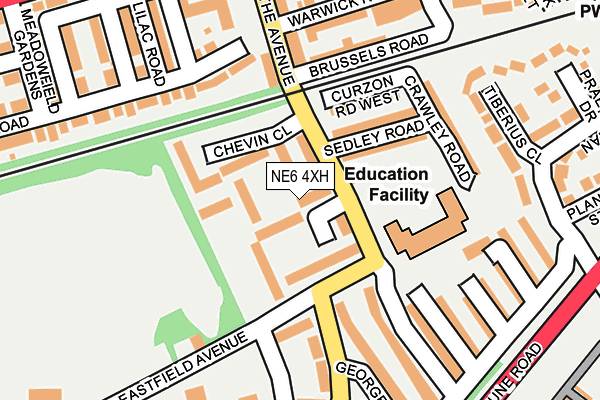 NE6 4XH map - OS OpenMap – Local (Ordnance Survey)