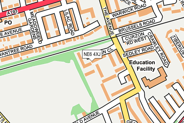 NE6 4XJ map - OS OpenMap – Local (Ordnance Survey)