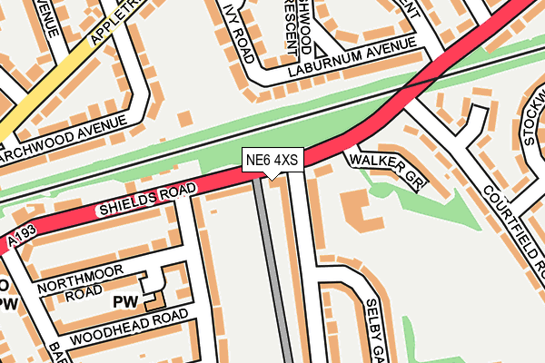 NE6 4XS map - OS OpenMap – Local (Ordnance Survey)