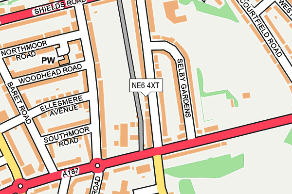 NE6 4XT map - OS OpenMap – Local (Ordnance Survey)