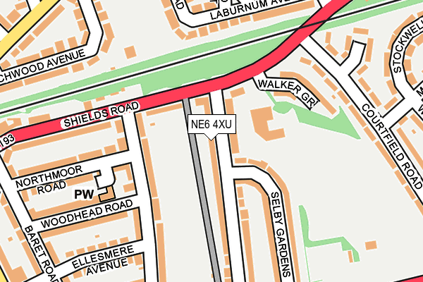 NE6 4XU map - OS OpenMap – Local (Ordnance Survey)