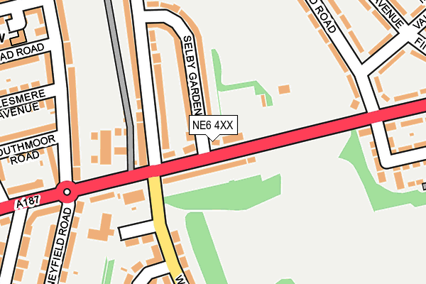 NE6 4XX map - OS OpenMap – Local (Ordnance Survey)