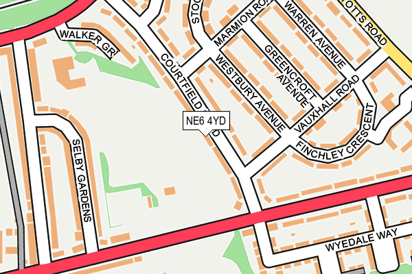 NE6 4YD map - OS OpenMap – Local (Ordnance Survey)