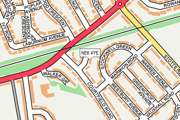 NE6 4YE map - OS OpenMap – Local (Ordnance Survey)