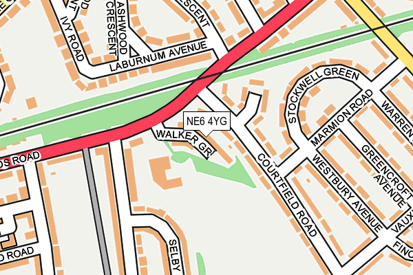 NE6 4YG map - OS OpenMap – Local (Ordnance Survey)