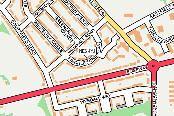 NE6 4YJ map - OS OpenMap – Local (Ordnance Survey)