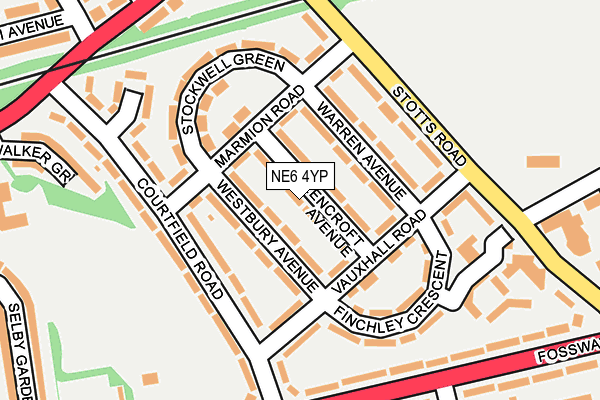 NE6 4YP map - OS OpenMap – Local (Ordnance Survey)