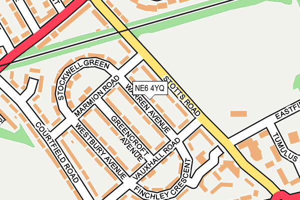 NE6 4YQ map - OS OpenMap – Local (Ordnance Survey)