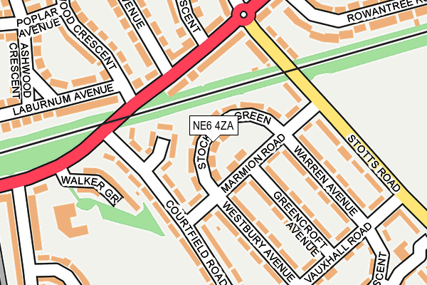 NE6 4ZA map - OS OpenMap – Local (Ordnance Survey)