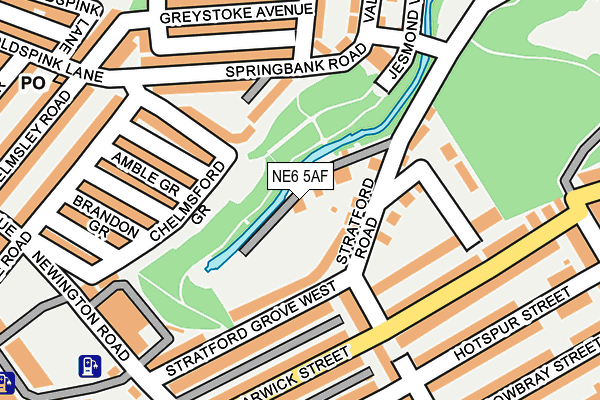 NE6 5AF map - OS OpenMap – Local (Ordnance Survey)