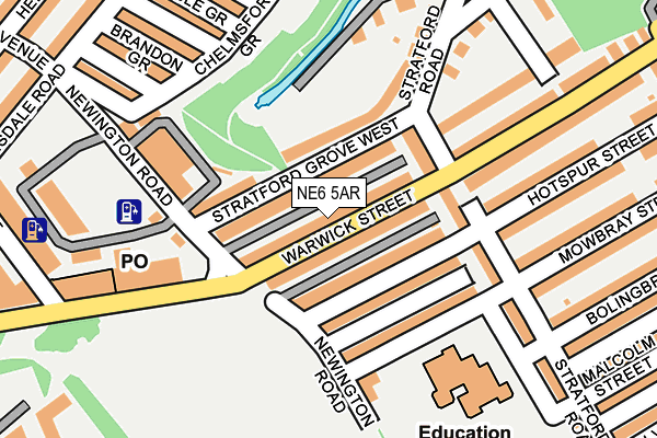 NE6 5AR map - OS OpenMap – Local (Ordnance Survey)