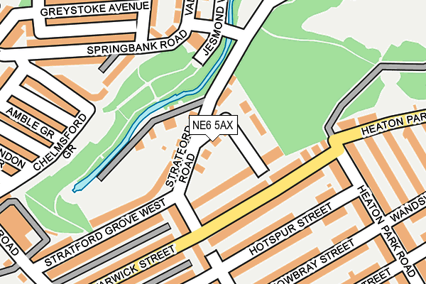 NE6 5AX map - OS OpenMap – Local (Ordnance Survey)