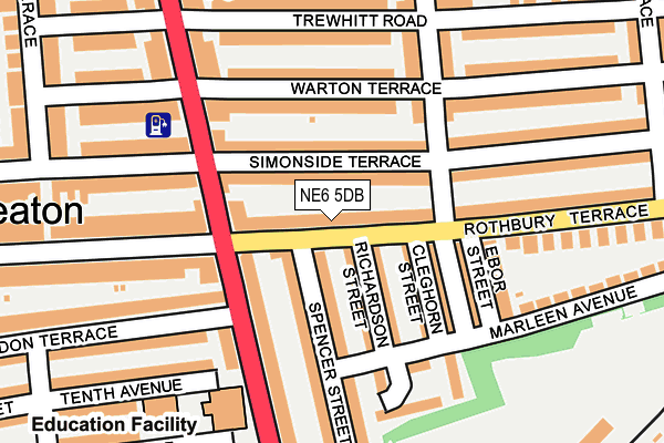 NE6 5DB map - OS OpenMap – Local (Ordnance Survey)