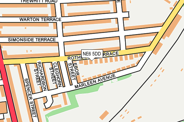 NE6 5DD map - OS OpenMap – Local (Ordnance Survey)