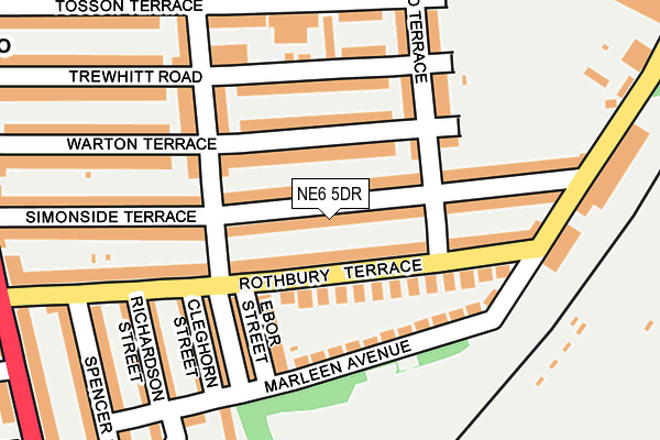 NE6 5DR map - OS OpenMap – Local (Ordnance Survey)