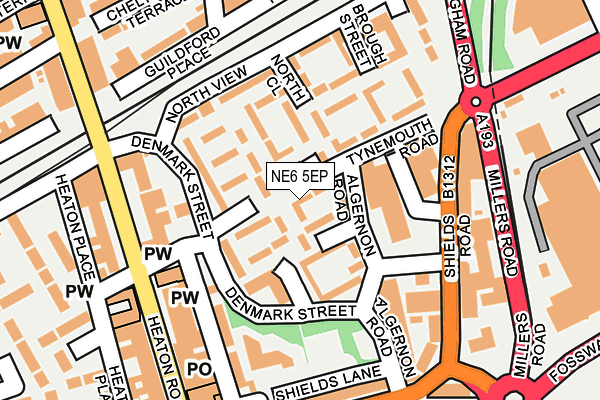 NE6 5EP map - OS OpenMap – Local (Ordnance Survey)