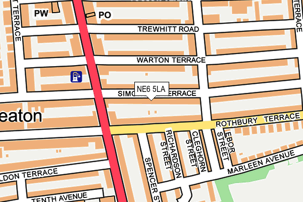 NE6 5LA map - OS OpenMap – Local (Ordnance Survey)