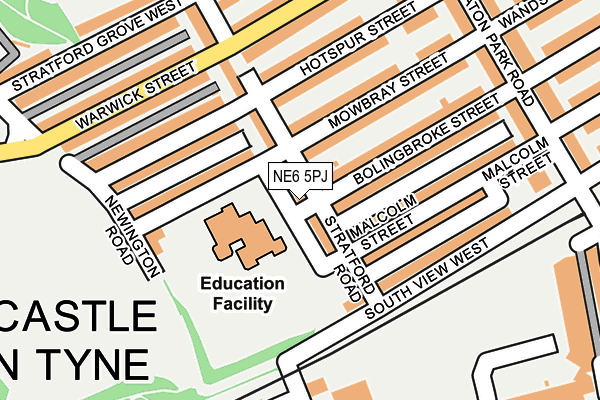 NE6 5PJ map - OS OpenMap – Local (Ordnance Survey)
