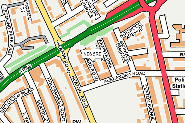 NE6 5RE map - OS OpenMap – Local (Ordnance Survey)