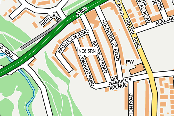 NE6 5RN map - OS OpenMap – Local (Ordnance Survey)