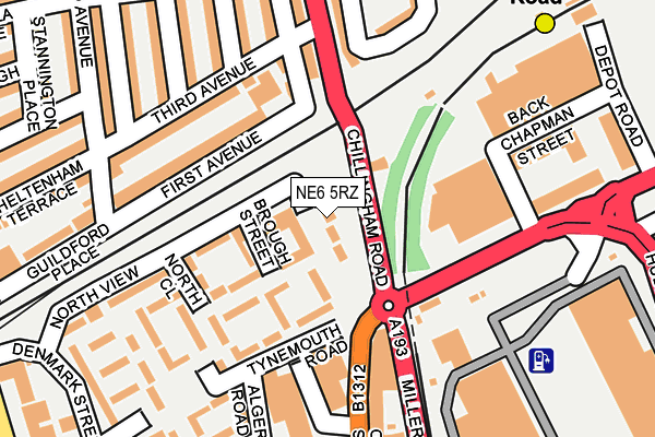NE6 5RZ map - OS OpenMap – Local (Ordnance Survey)