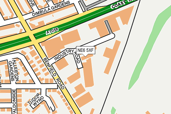 NE6 5XF map - OS OpenMap – Local (Ordnance Survey)