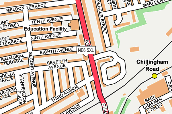 NE6 5XL map - OS OpenMap – Local (Ordnance Survey)