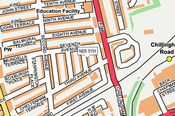 NE6 5YH map - OS OpenMap – Local (Ordnance Survey)