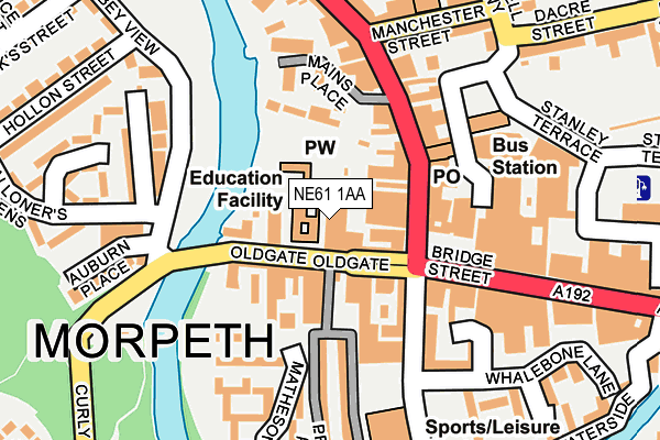 NE61 1AA map - OS OpenMap – Local (Ordnance Survey)