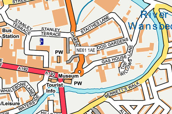 NE61 1AE map - OS OpenMap – Local (Ordnance Survey)