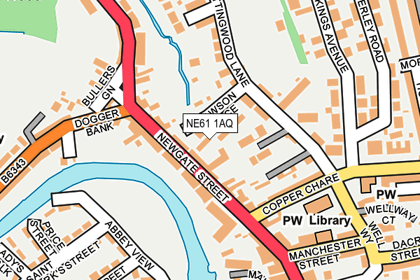 NE61 1AQ map - OS OpenMap – Local (Ordnance Survey)