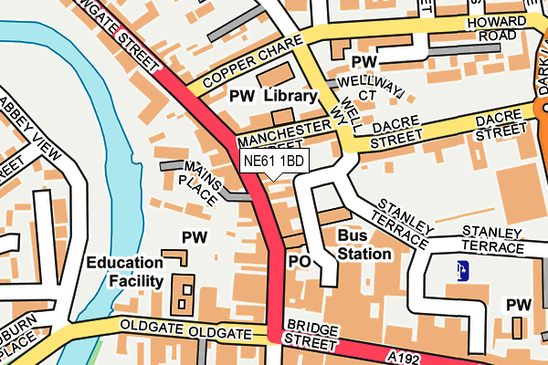 NE61 1BD map - OS OpenMap – Local (Ordnance Survey)