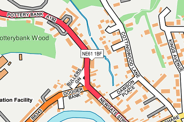 NE61 1BF map - OS OpenMap – Local (Ordnance Survey)