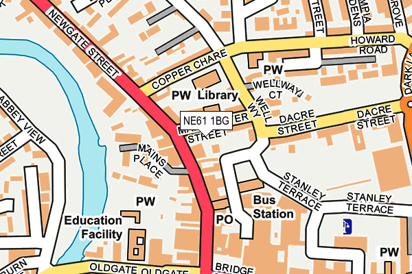 NE61 1BG map - OS OpenMap – Local (Ordnance Survey)