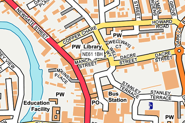 NE61 1BH map - OS OpenMap – Local (Ordnance Survey)