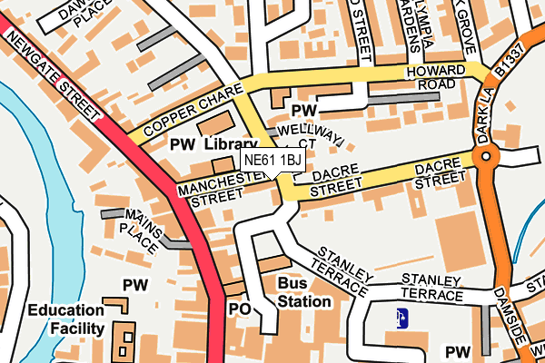 NE61 1BJ map - OS OpenMap – Local (Ordnance Survey)