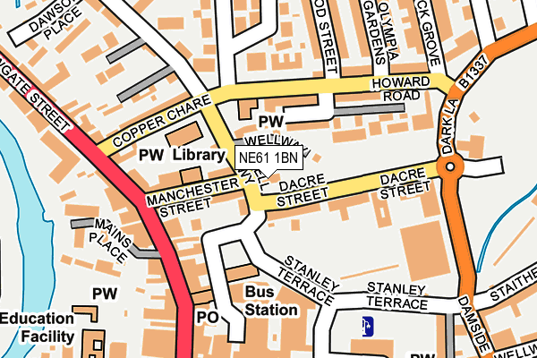 NE61 1BN map - OS OpenMap – Local (Ordnance Survey)