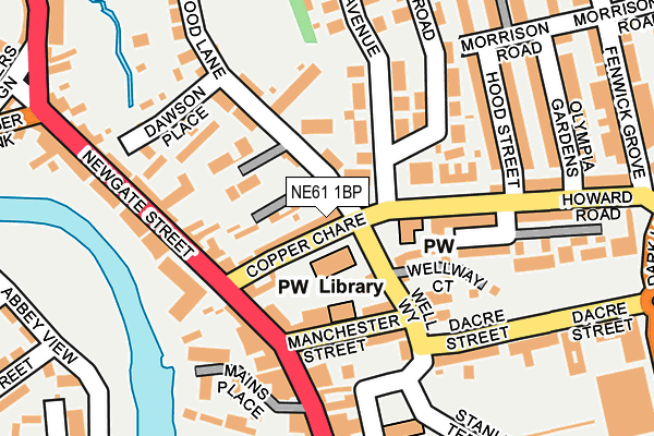 NE61 1BP map - OS OpenMap – Local (Ordnance Survey)