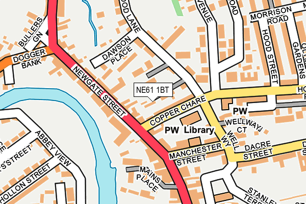 NE61 1BT map - OS OpenMap – Local (Ordnance Survey)