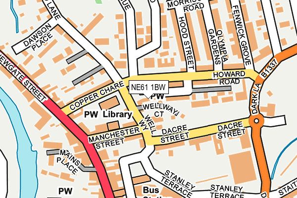 NE61 1BW map - OS OpenMap – Local (Ordnance Survey)