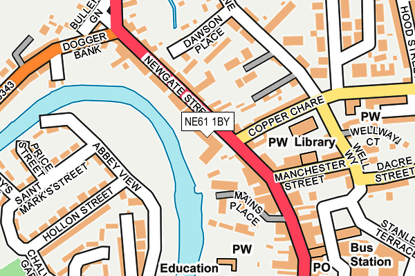 NE61 1BY map - OS OpenMap – Local (Ordnance Survey)