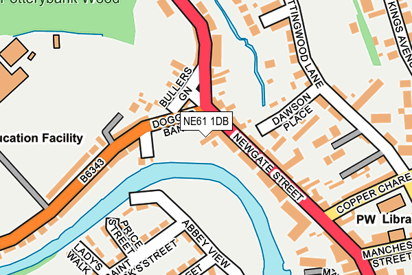 NE61 1DB map - OS OpenMap – Local (Ordnance Survey)